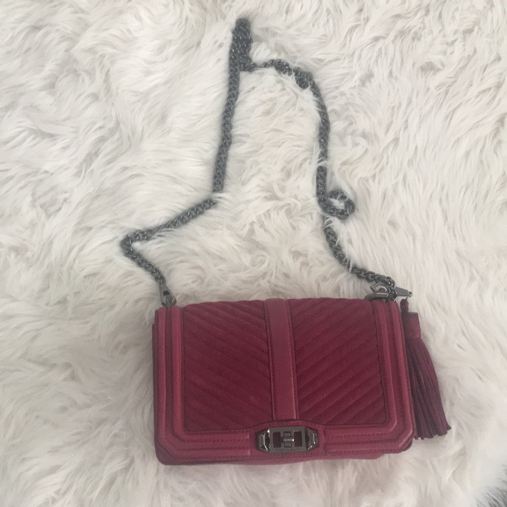 Rebecca Minkoff Crossbody Chevron Suede w/Tassle - Picture 13 of 13